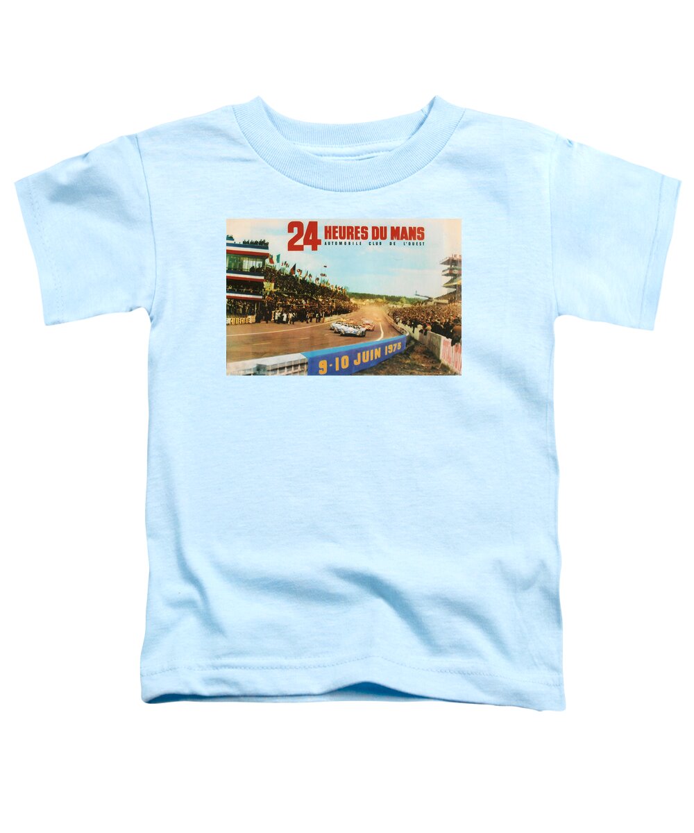 24 Hours Of Le Mans Toddler T-Shirt featuring the digital art 24 Hours of Le Mans - 1975 by Georgia Clare