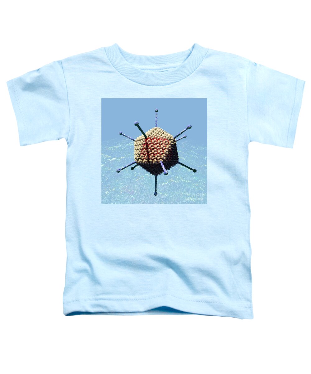 Adeno- Toddler T-Shirt featuring the digital art Adenovirus 7 by Russell Kightley