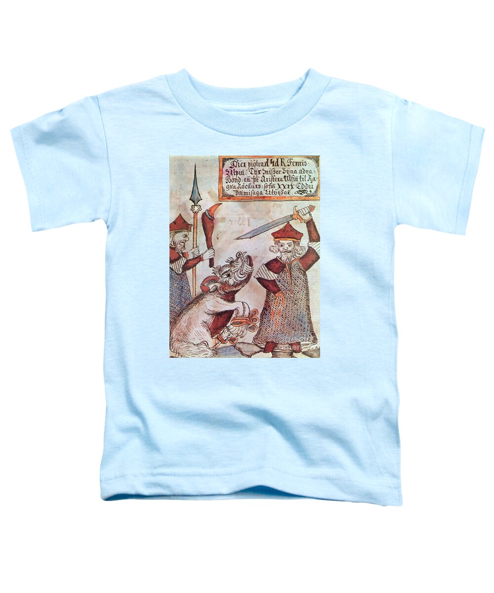History Toddler T-Shirt featuring the photograph Fenrir And Tyr by Photo Researchers