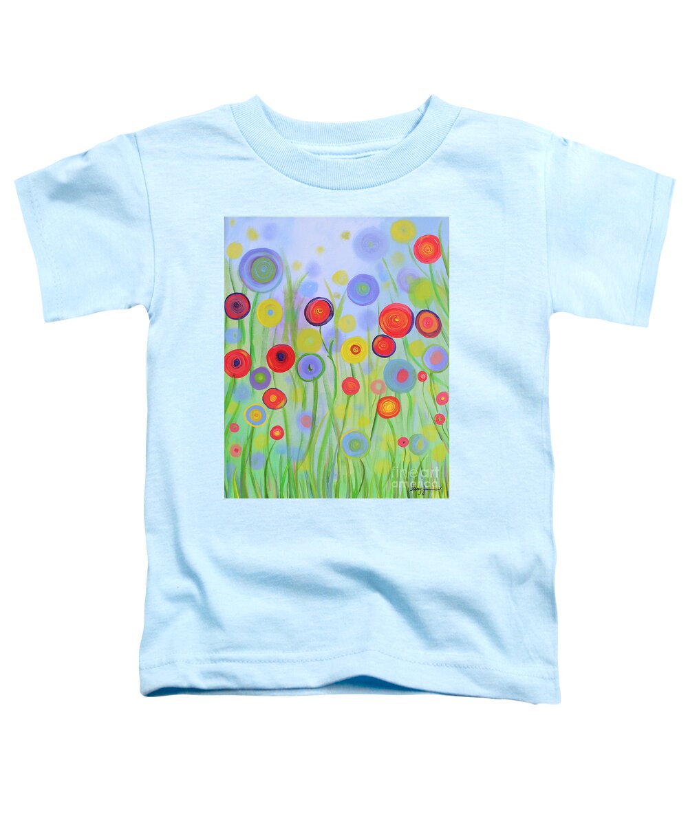 Flowers Toddler T-Shirt featuring the painting Field of Dreams by Stacey Zimmerman