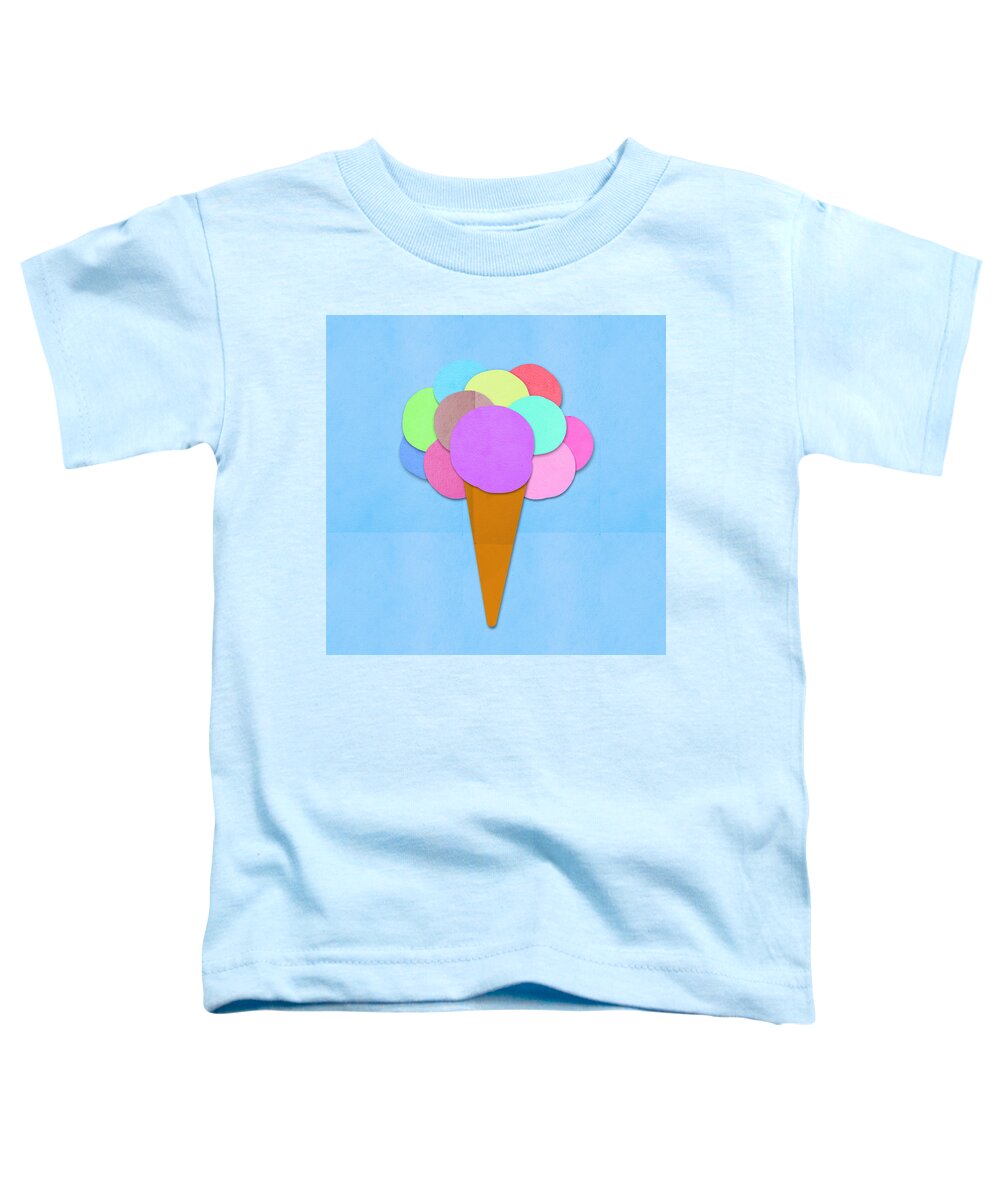 Antique Toddler T-Shirt featuring the digital art Ice Cream On Hand Made Paper by Setsiri Silapasuwanchai