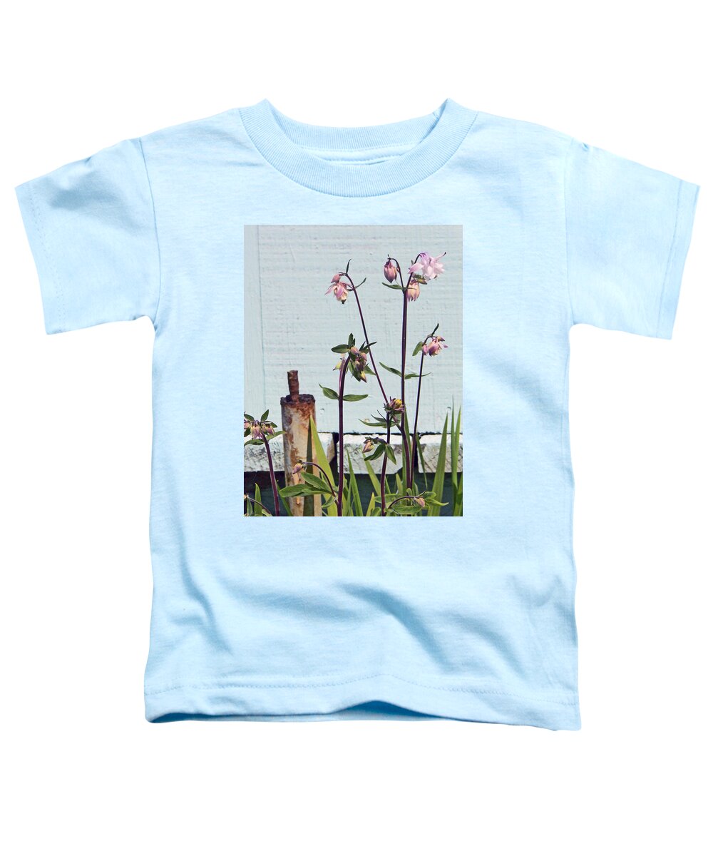 Columbine Plant Toddler T-Shirt featuring the photograph Pink Doves by Pamela Patch