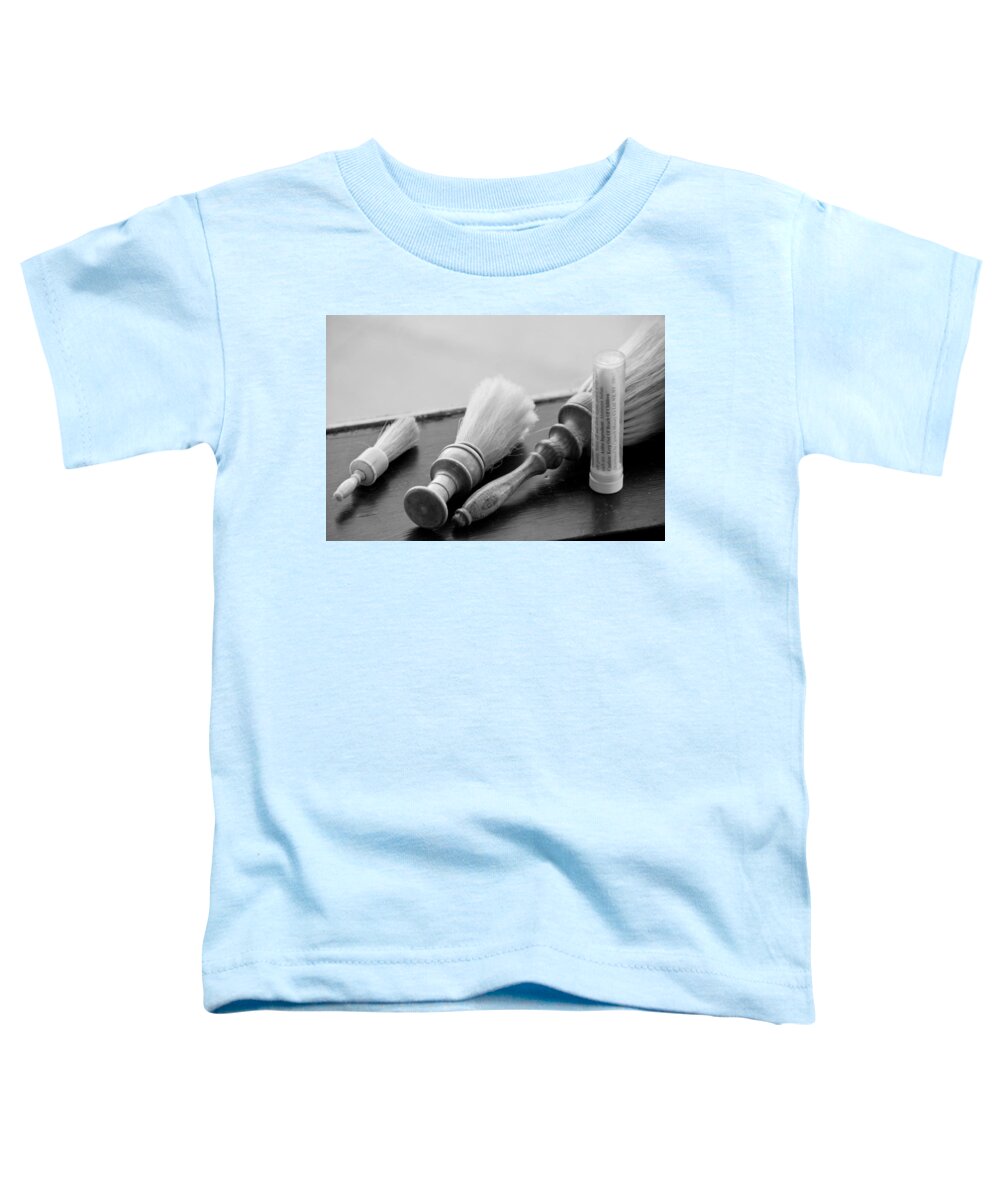 Barber Toddler T-Shirt featuring the photograph The Barber Shop 6 BW by Angelina Tamez