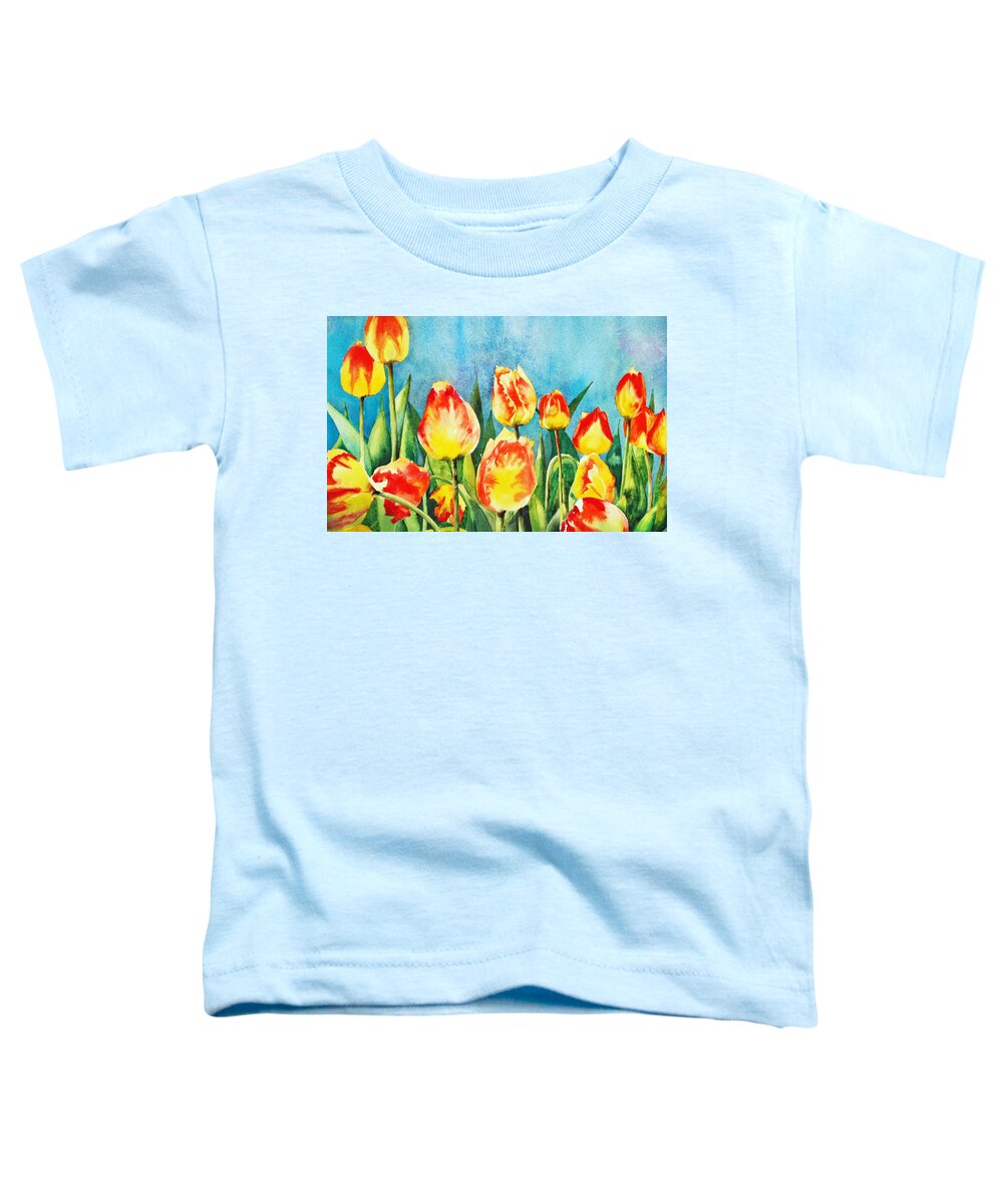 Tulips Toddler T-Shirt featuring the painting Tulips by Diane Fujimoto