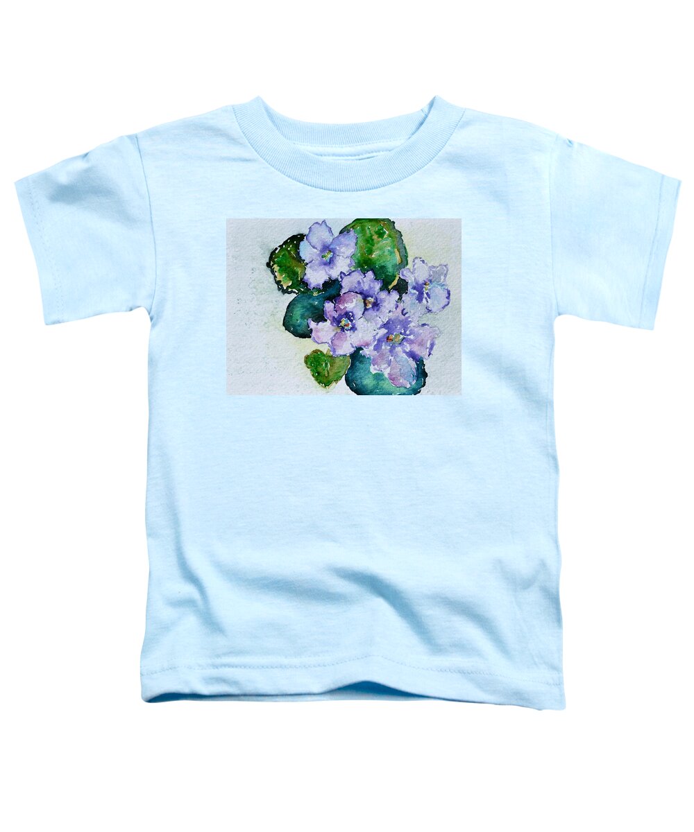 Violets Toddler T-Shirt featuring the painting Violet Cluster by Beverley Harper Tinsley