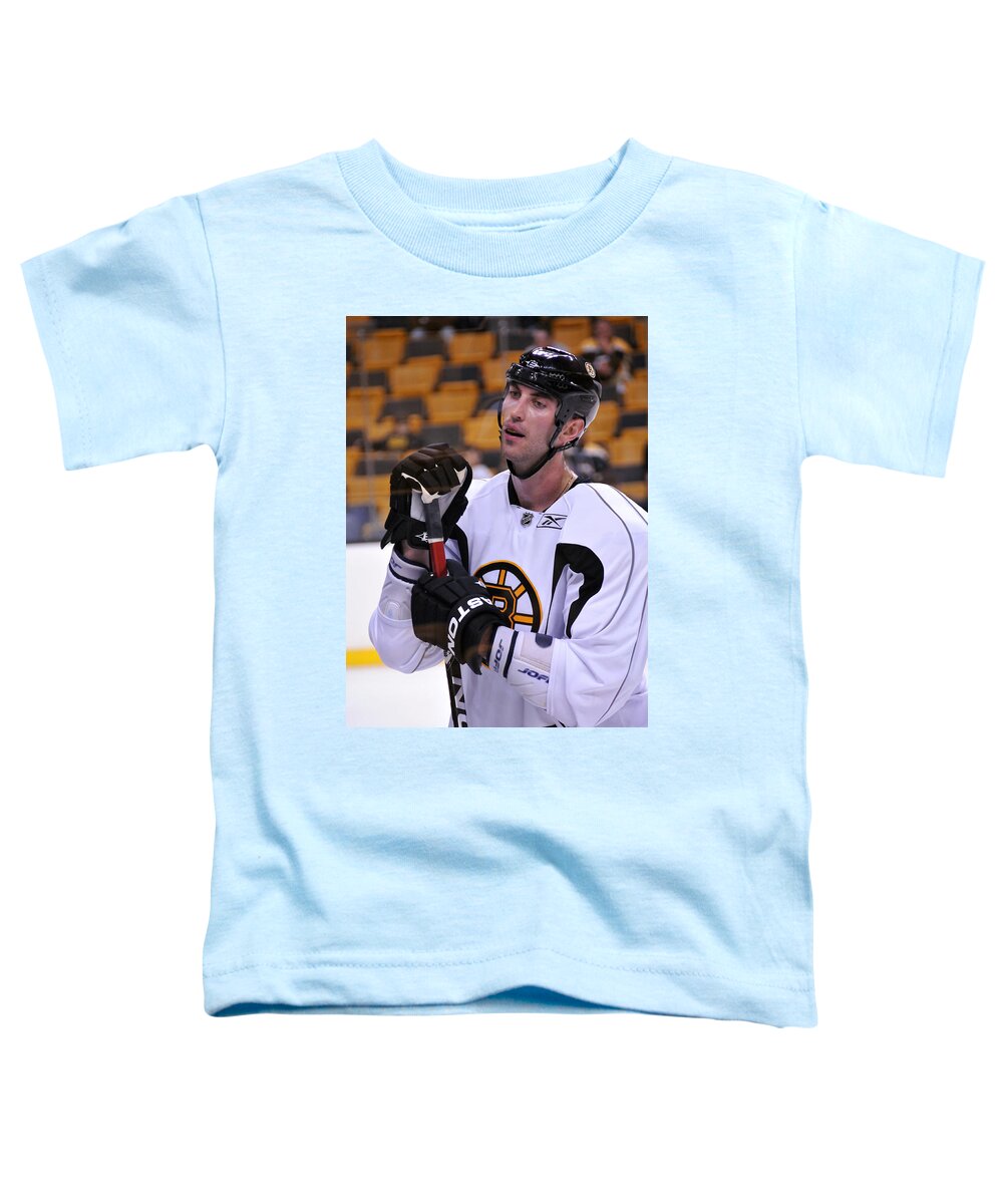 Sports Toddler T-Shirt featuring the photograph Zdeno Chara Takes a Break by Mike Martin