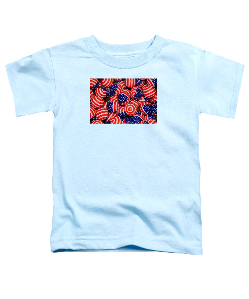 Golf Toddler T-Shirt featuring the photograph American Flag Golfballs #1 by Anthony Totah