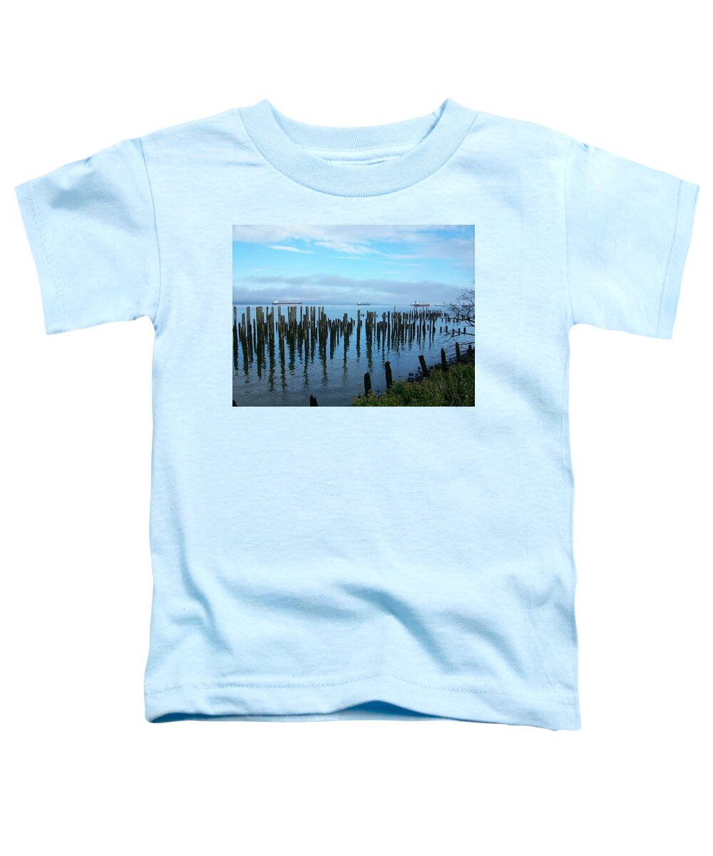 Ships Toddler T-Shirt featuring the photograph Astoria Ships II #1 by Quin Sweetman