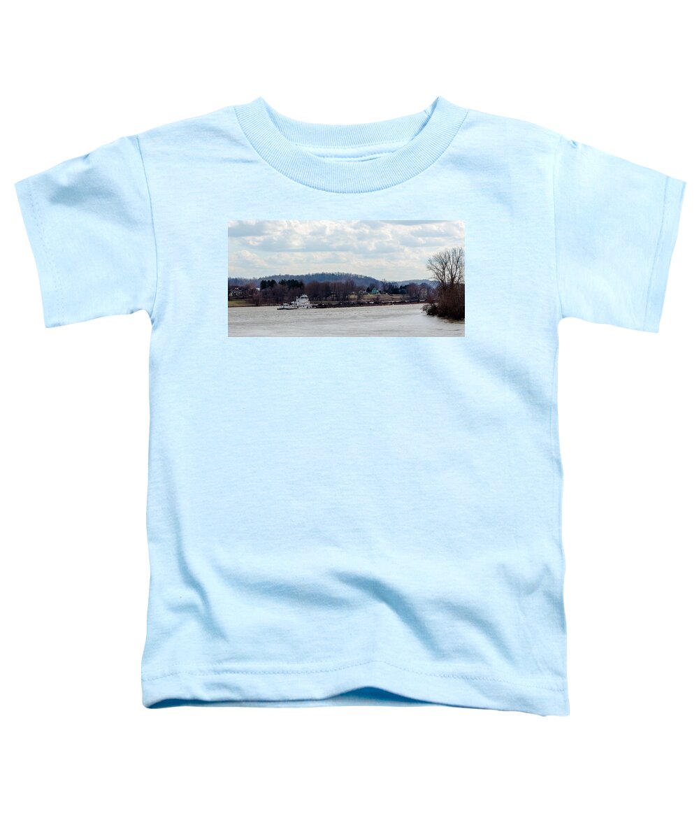 Aep Toddler T-Shirt featuring the photograph Barge on the Ohio by Holden The Moment