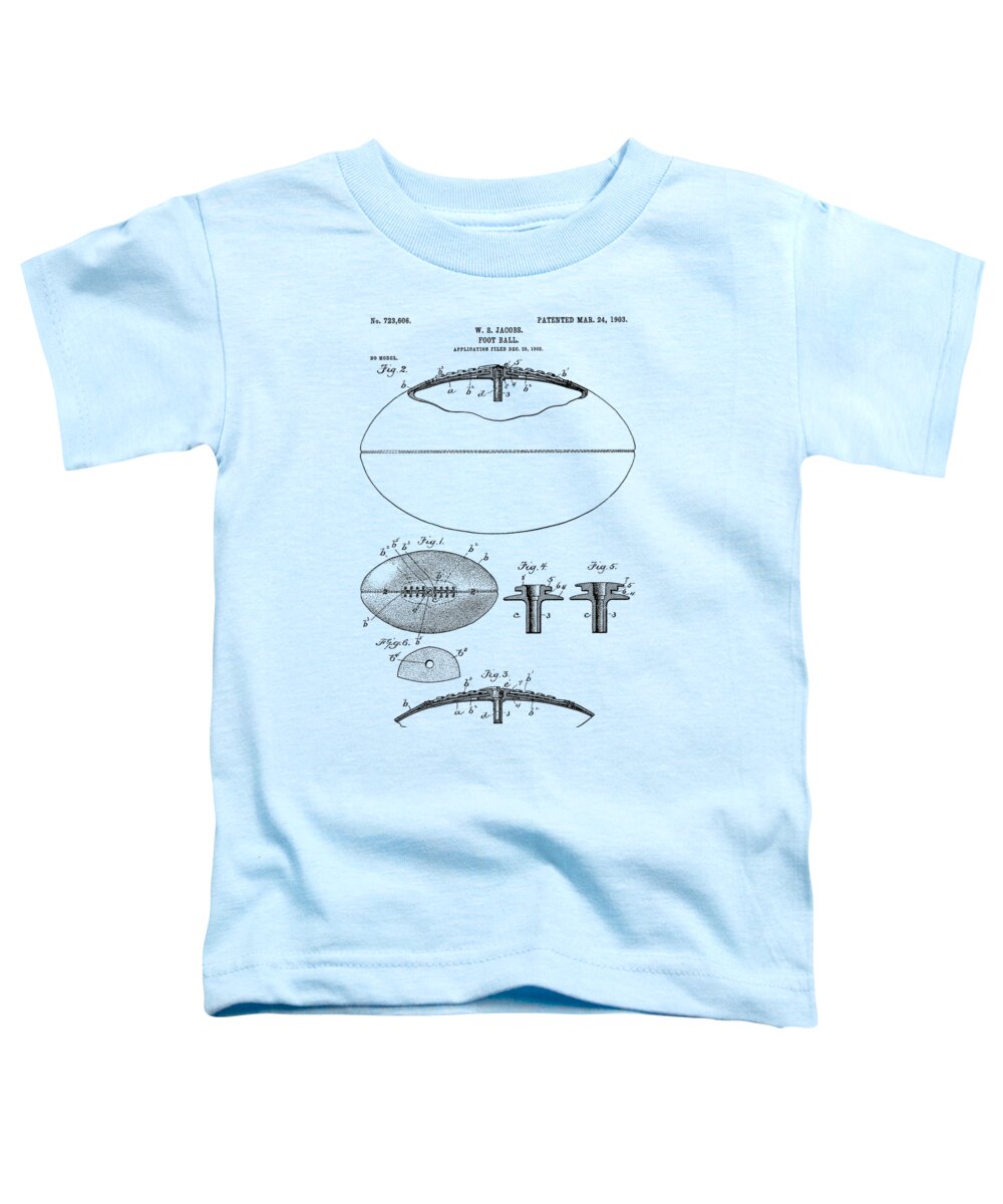 American Football Toddler T-Shirt featuring the photograph Football Patent Drawing From 1903 #2 by Chris Smith