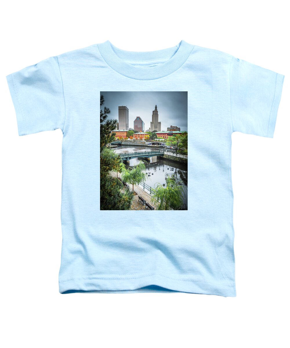 Skyline Toddler T-Shirt featuring the photograph Providence Ri City Skyline Autumn Season #1 by Alex Grichenko