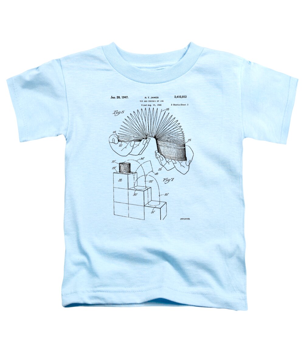 Slinky Toddler T-Shirt featuring the photograph Slinky Patent 1947 #3 by Chris Smith