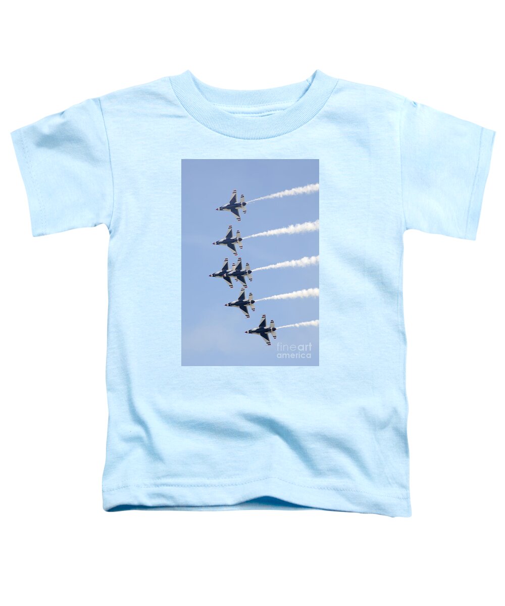 Usaf Thunderbirds Toddler T-Shirt featuring the photograph US Air Force Thunderbirds flying preforming precision aerial maneuvers #1 by Anthony Totah