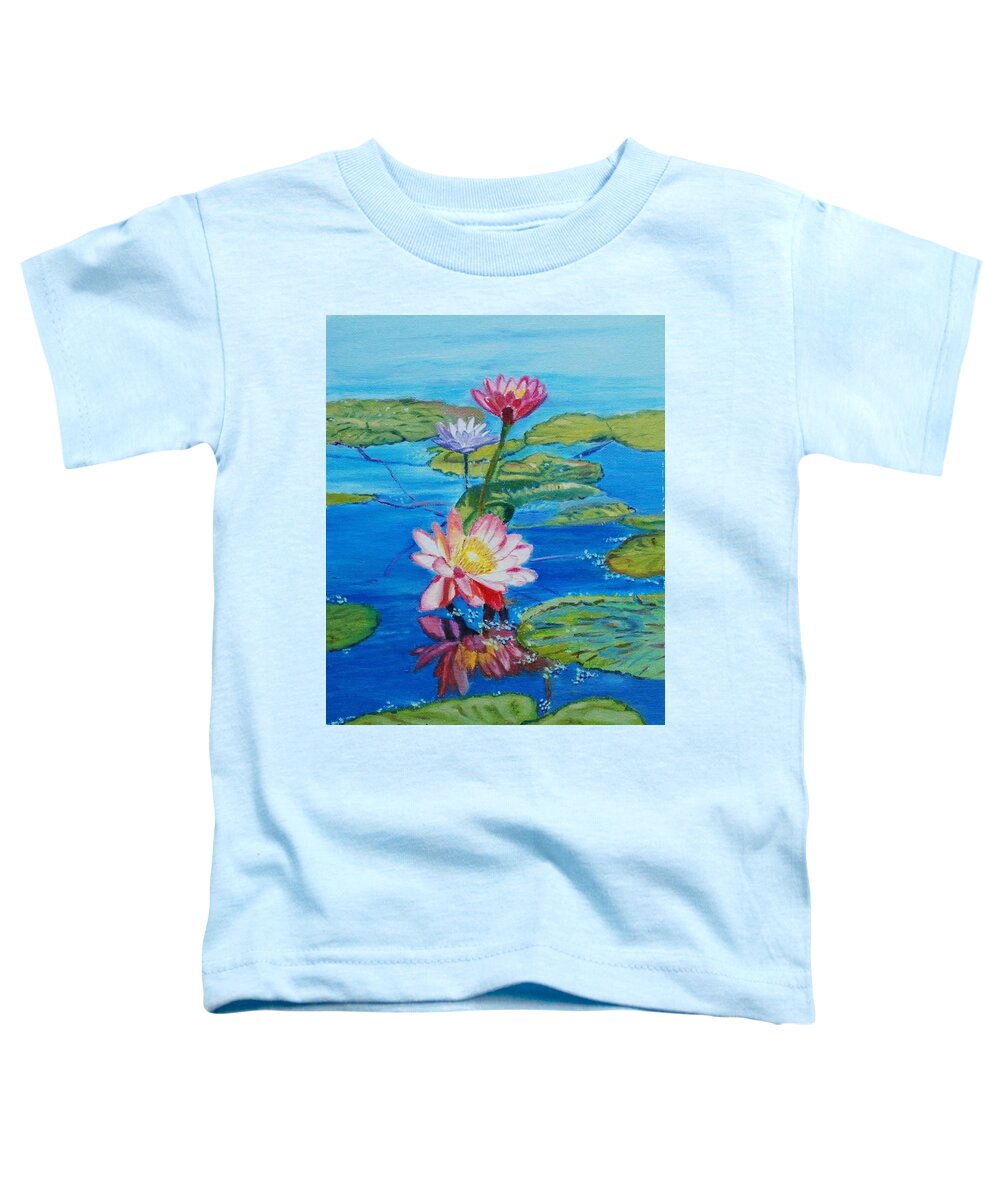 Water Lilies Toddler T-Shirt featuring the painting Water Lillies Central Park New York City #1 by Jeannie Allerton