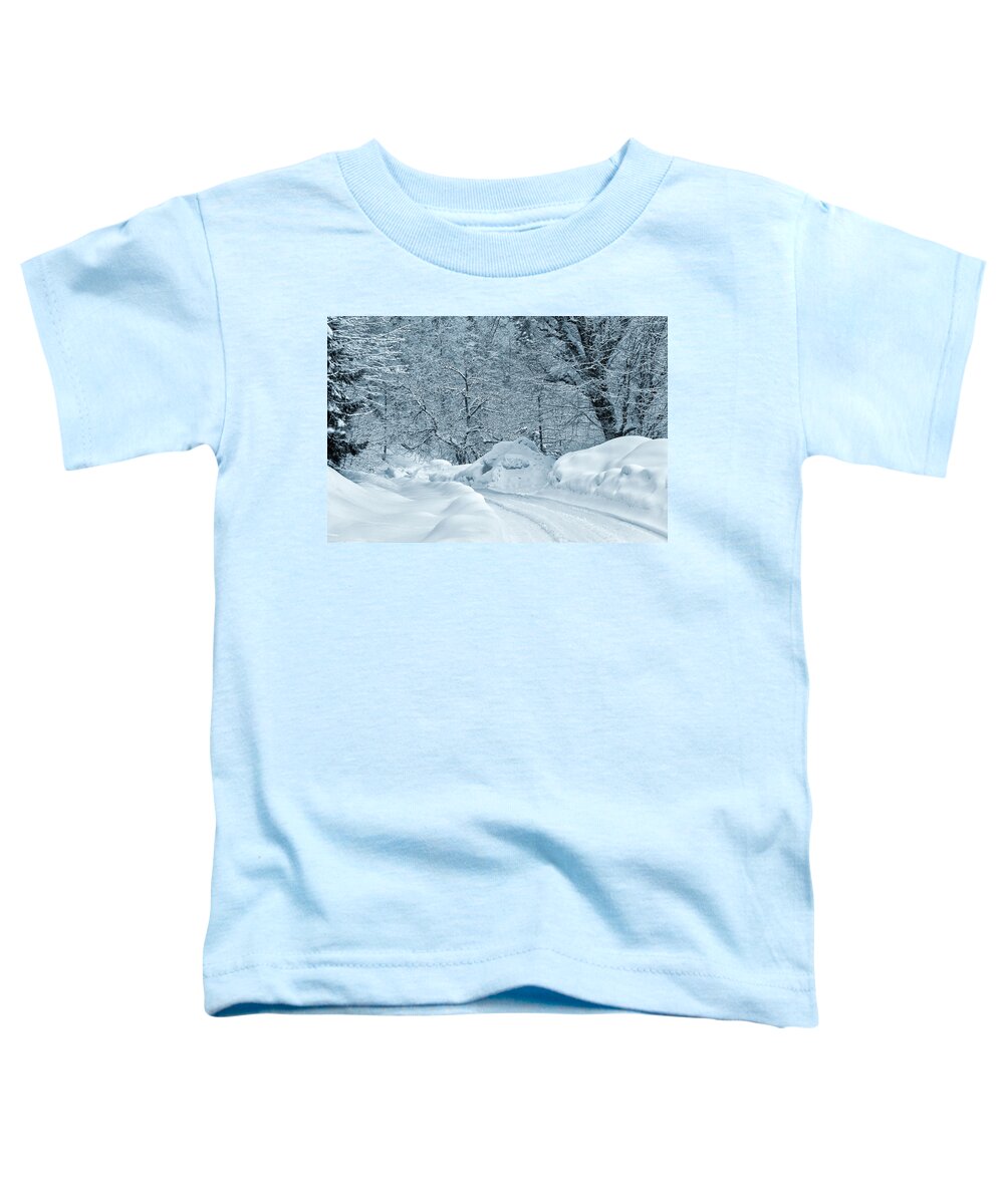 Svetlana Sewell Toddler T-Shirt featuring the photograph Winter Road #1 by Svetlana Sewell