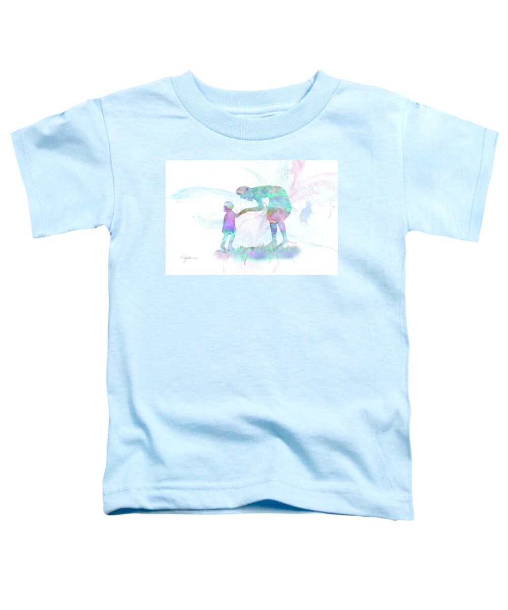 Family Toddler T-Shirt featuring the mixed media 10839 Mom and Me by Pamela Williams