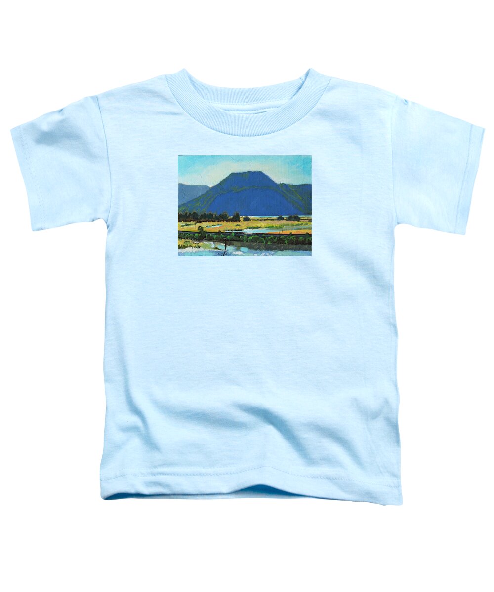 Derr Toddler T-Shirt featuring the painting Derr Mountain #2 by Robert Bissett