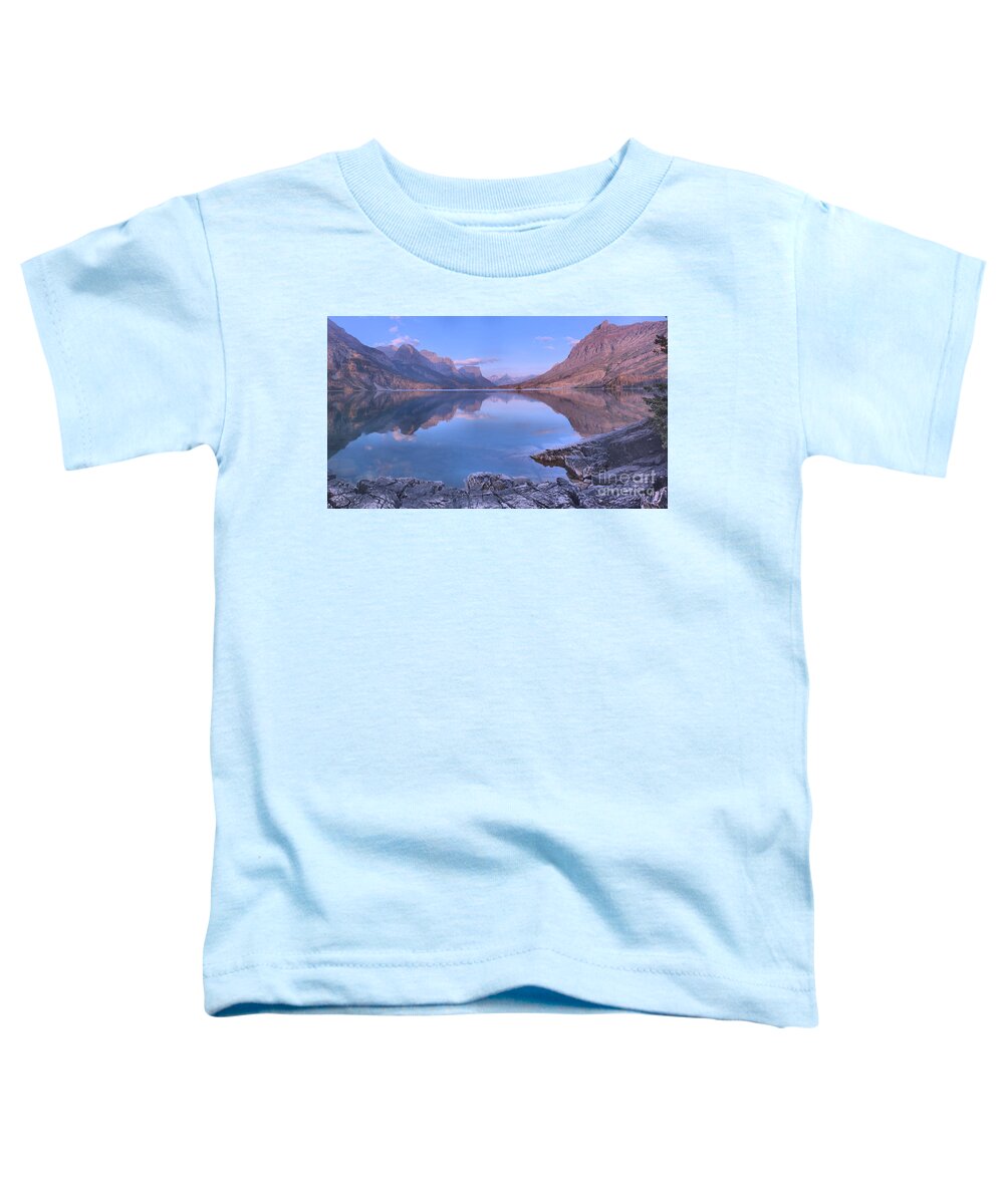 St Mary Toddler T-Shirt featuring the photograph Glacier St Mary Sunrise Panorama by Adam Jewell