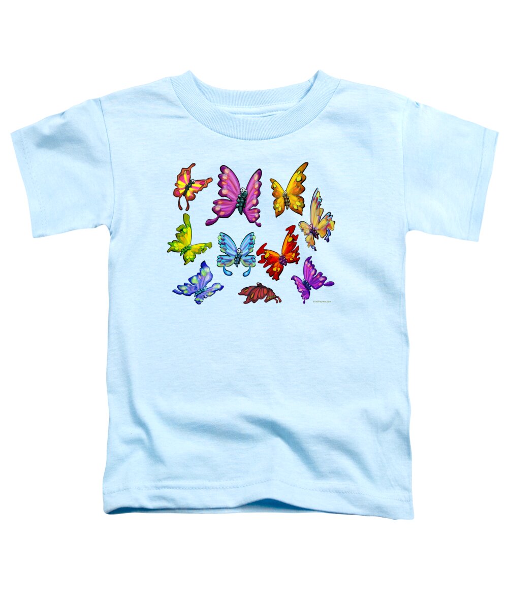 Butterfly Toddler T-Shirt featuring the painting Butterflies #4 by Kevin Middleton