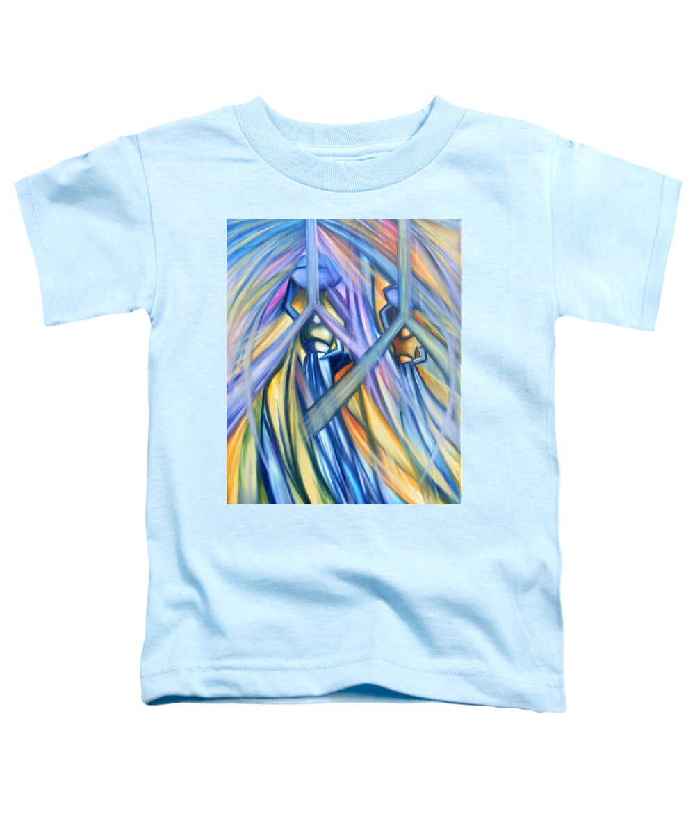 Abstract Toddler T-Shirt featuring the painting Beauty of African Woman #1 by Olaoluwa Smith
