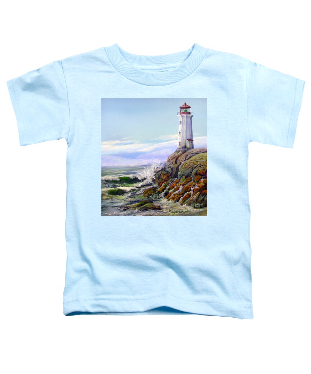 Lighthouse Toddler T-Shirt featuring the painting Afternoon Light by Wayne Enslow