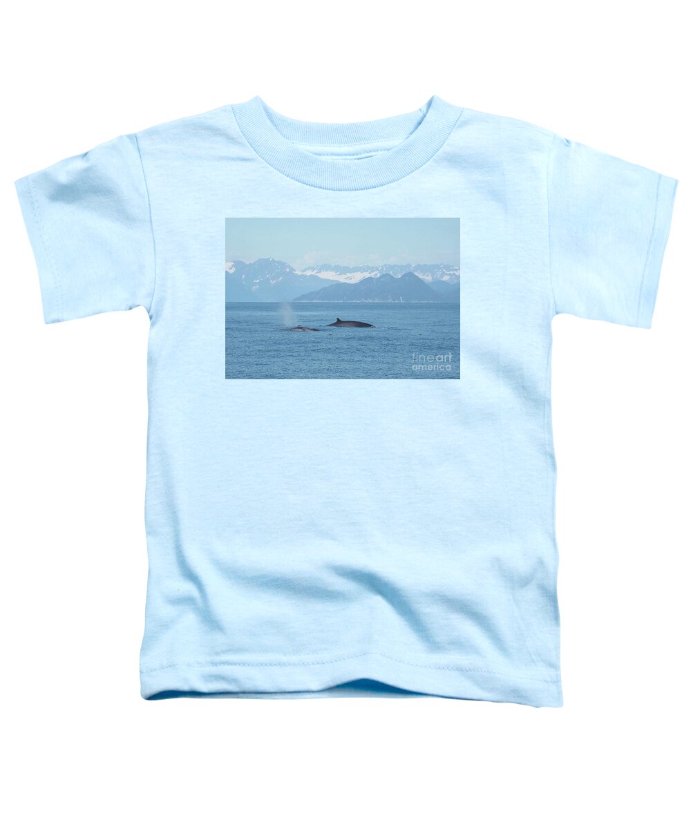 Alaska Toddler T-Shirt featuring the photograph Alaska Finback Whales by Barbara Von Pagel