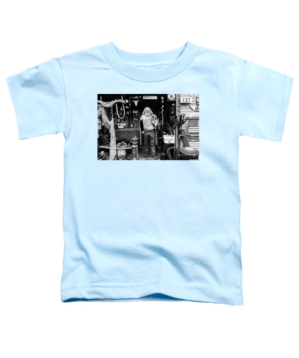 Eccentric Toddler T-Shirt featuring the photograph Antique Home with Owner and His Dog by Jim Corwin