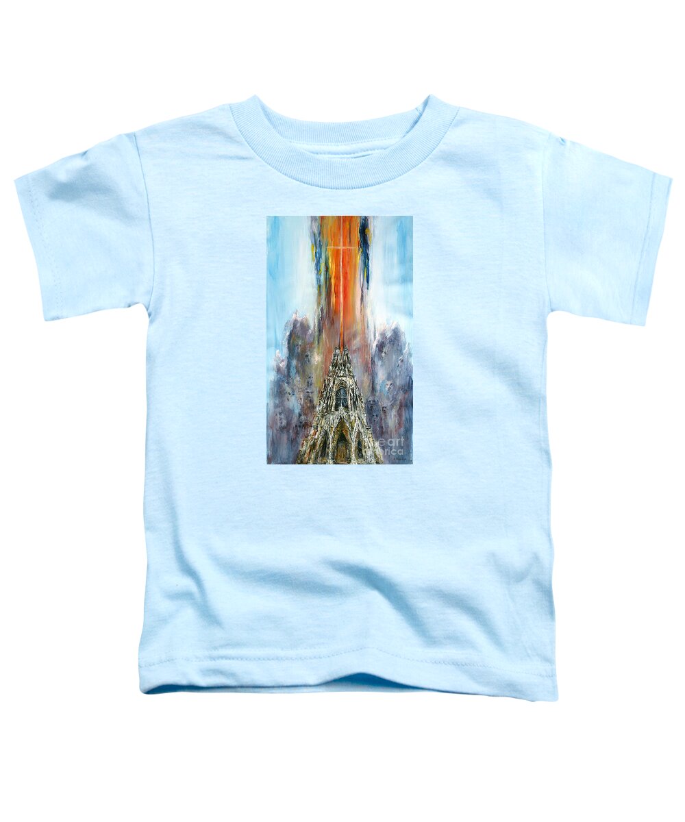 Symbolic Toddler T-Shirt featuring the painting Apocalypse by Arturas Slapsys