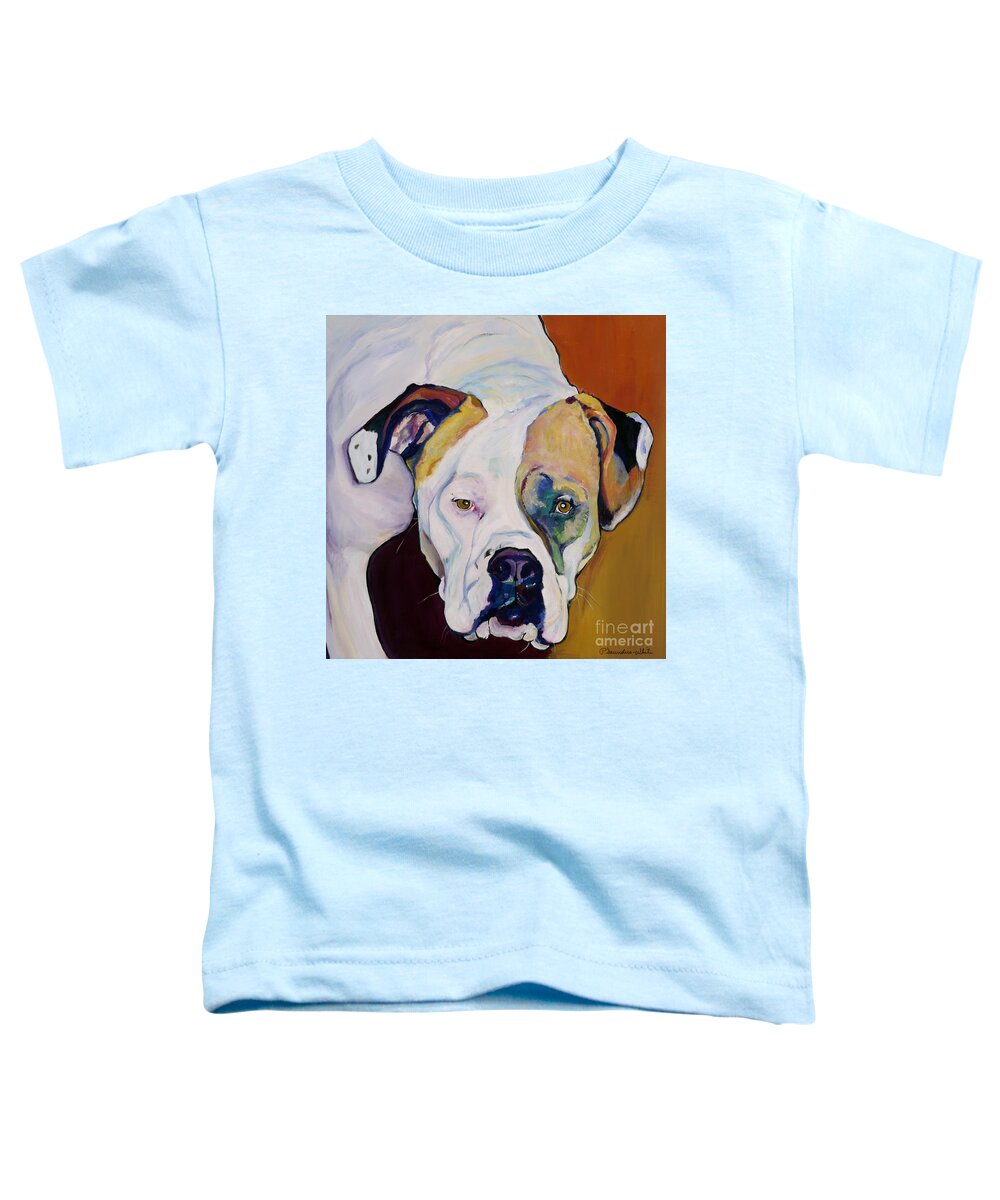 Pet Portraits Toddler T-Shirt featuring the painting Apprehension by Pat Saunders-White