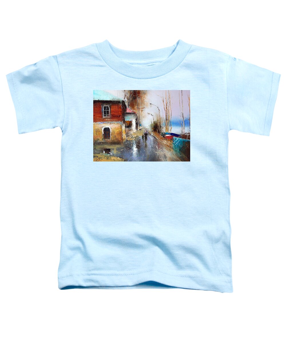 Russian Artists New Wave Toddler T-Shirt featuring the painting April. The River Volga by Igor Medvedev