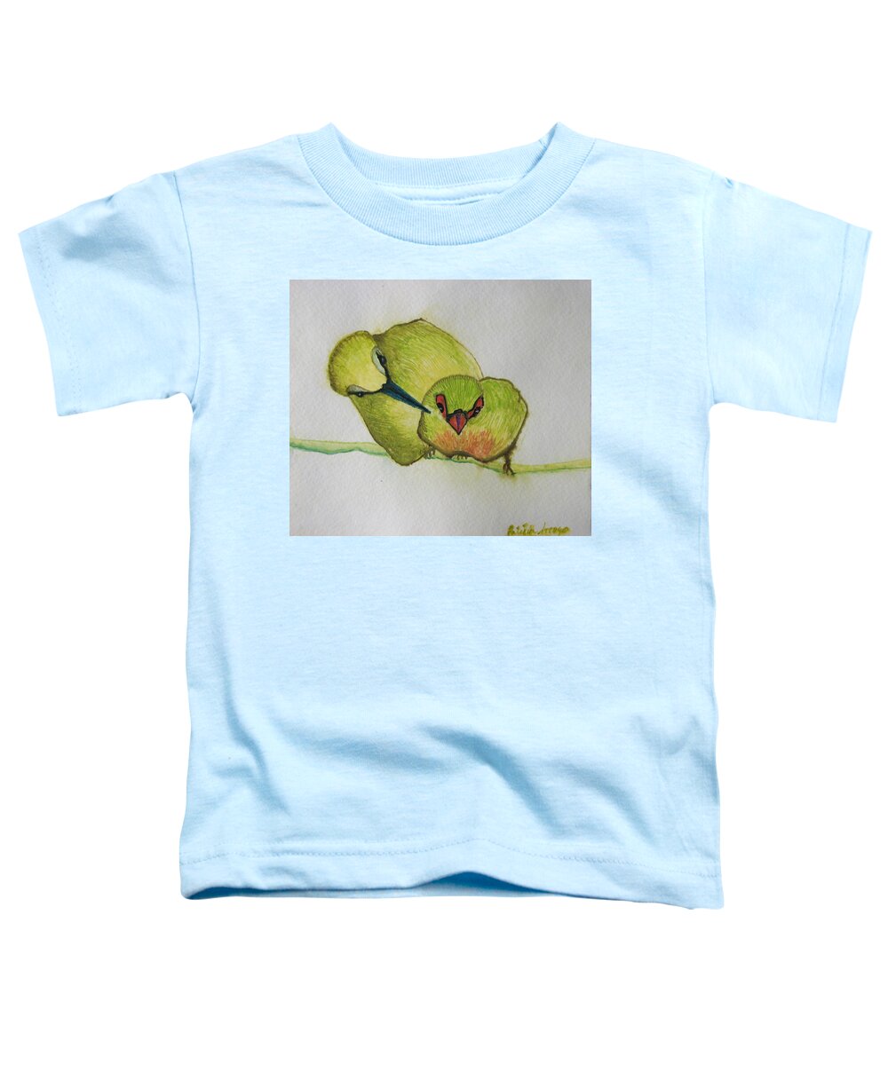 Birds Toddler T-Shirt featuring the painting Are you Alright by Patricia Arroyo