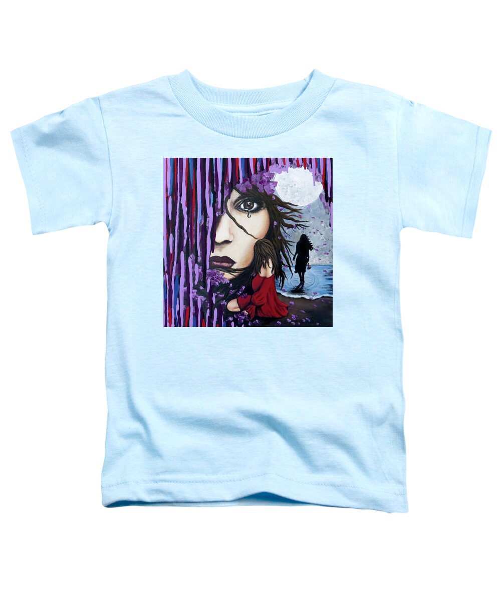 Abstract Toddler T-Shirt featuring the painting Alone by Teresa Wing