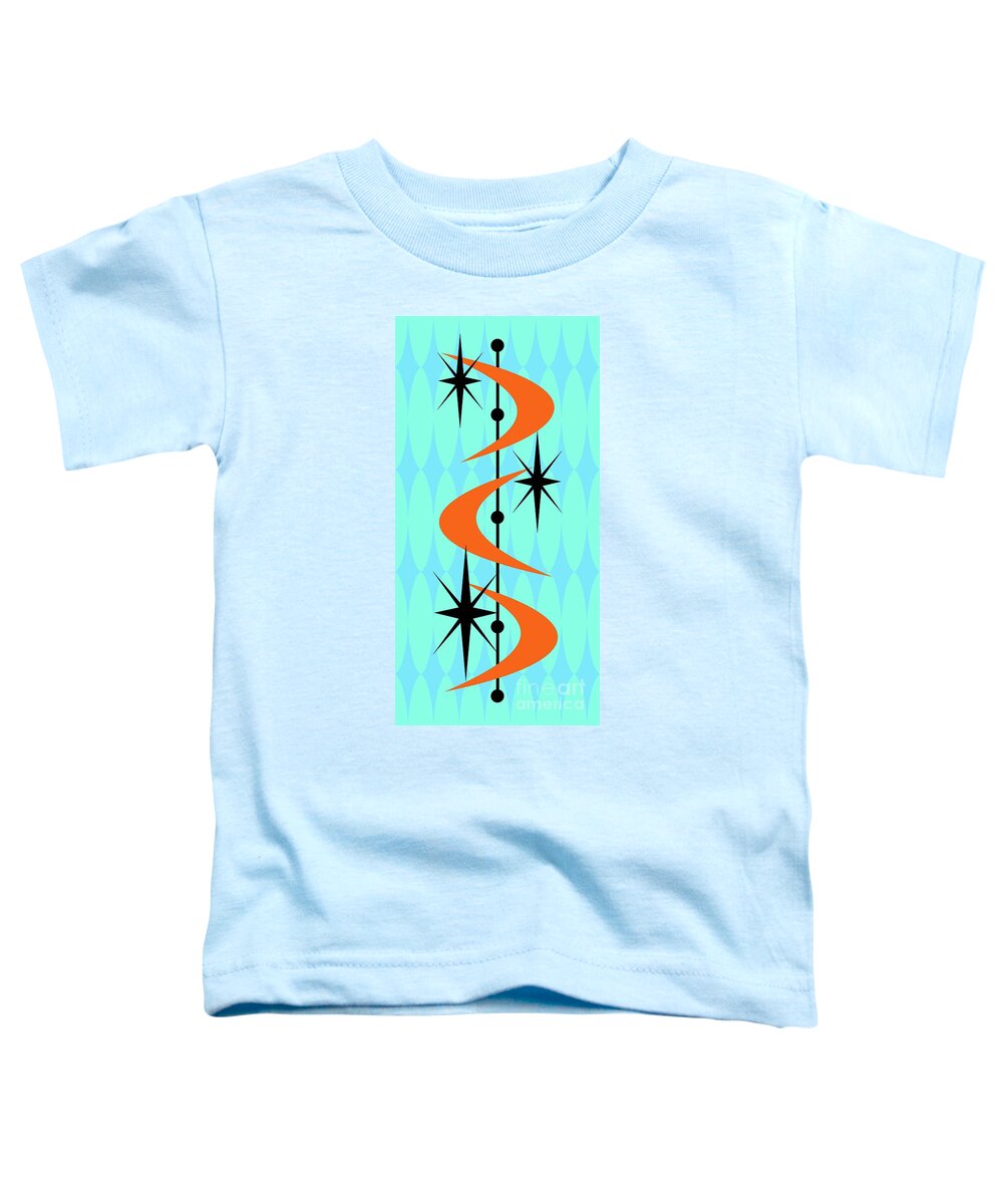  Toddler T-Shirt featuring the digital art Atomic Boomerangs in Orange by Donna Mibus