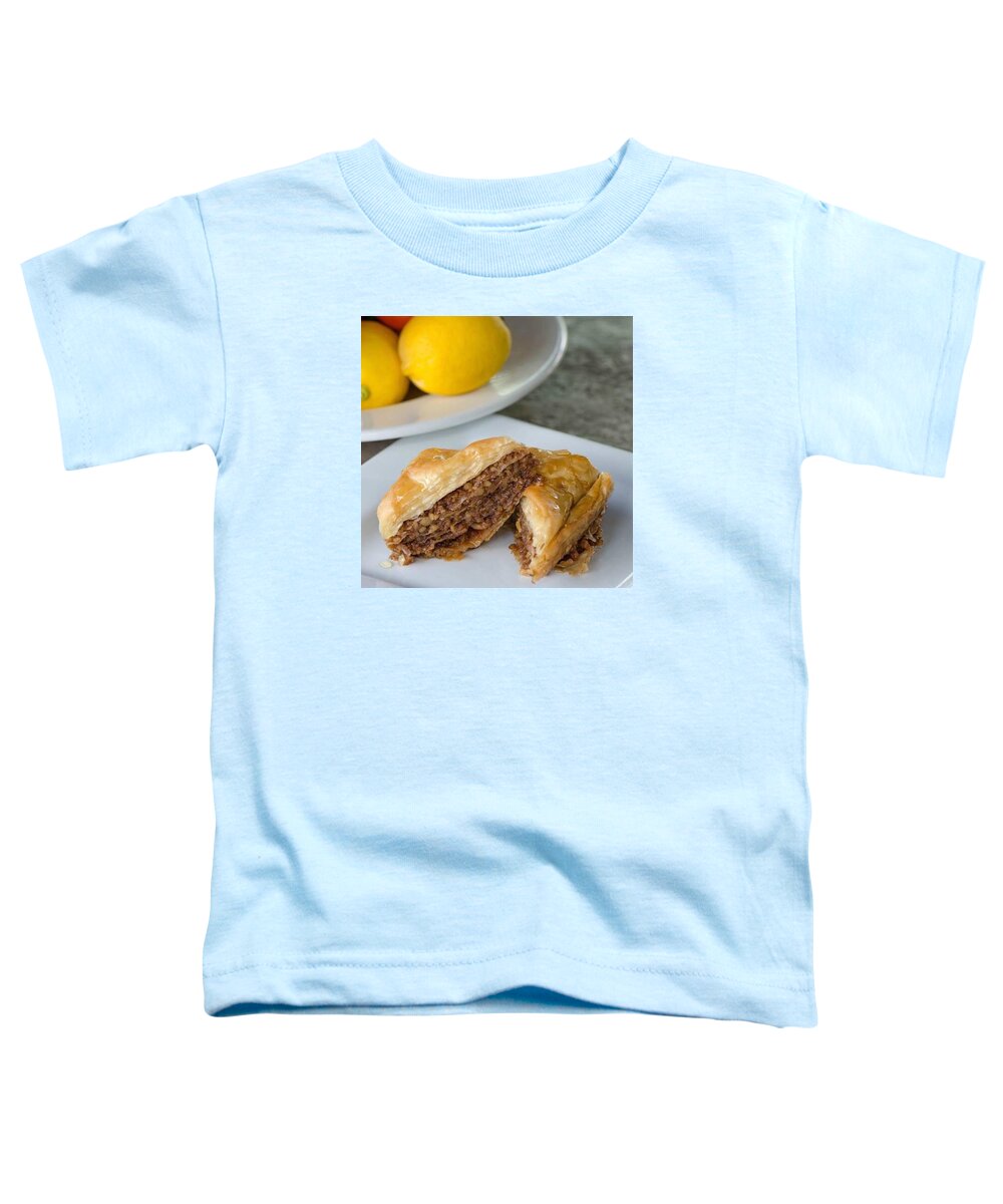 Triangle Toddler T-Shirt featuring the photograph Baklava Dessert by Michael Moriarty