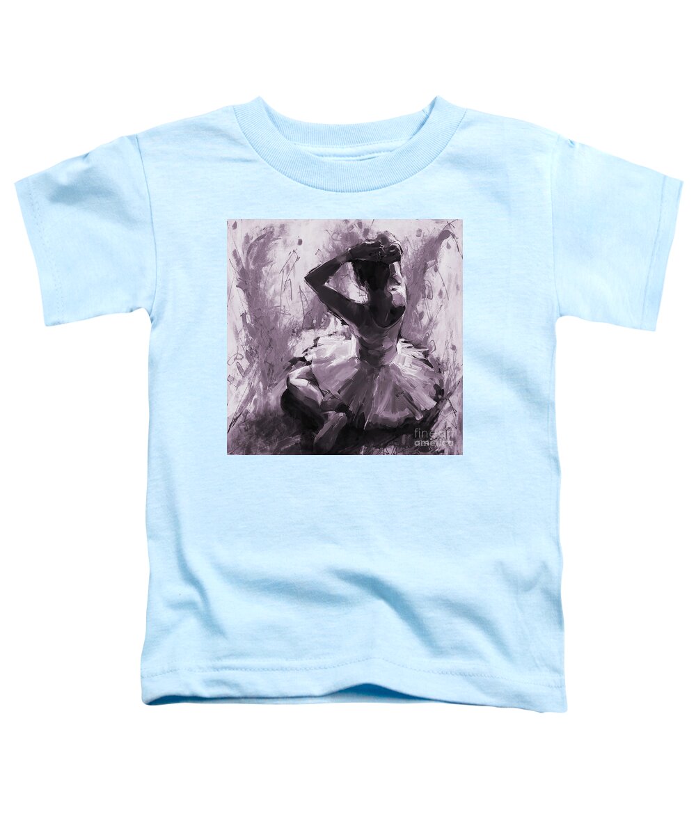 Ballerina Toddler T-Shirt featuring the painting Ballerina Sitting 01 by Gull G