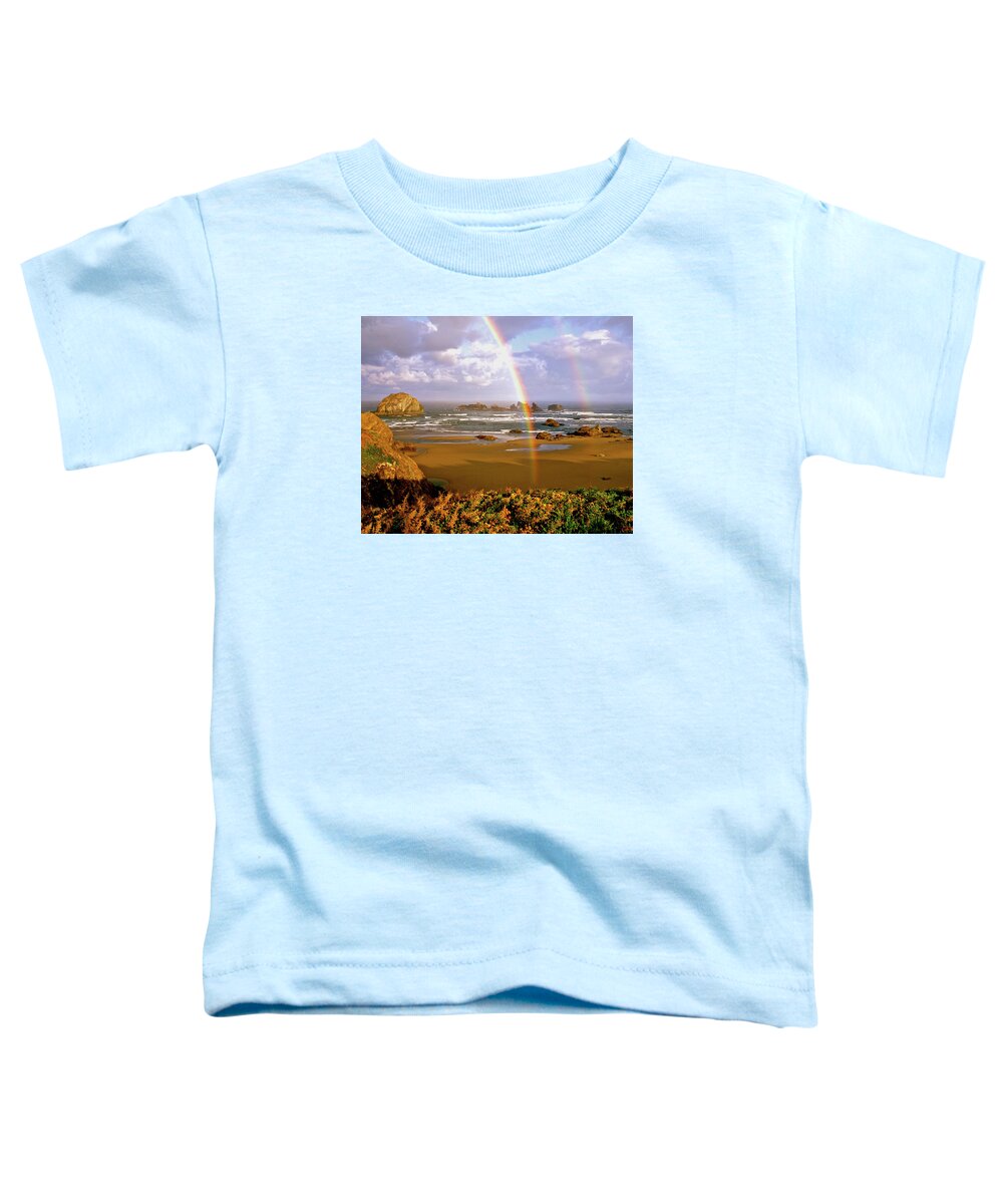 Bandon Beach Toddler T-Shirt featuring the photograph Somewhere Over The Rainbow by Ed Riche