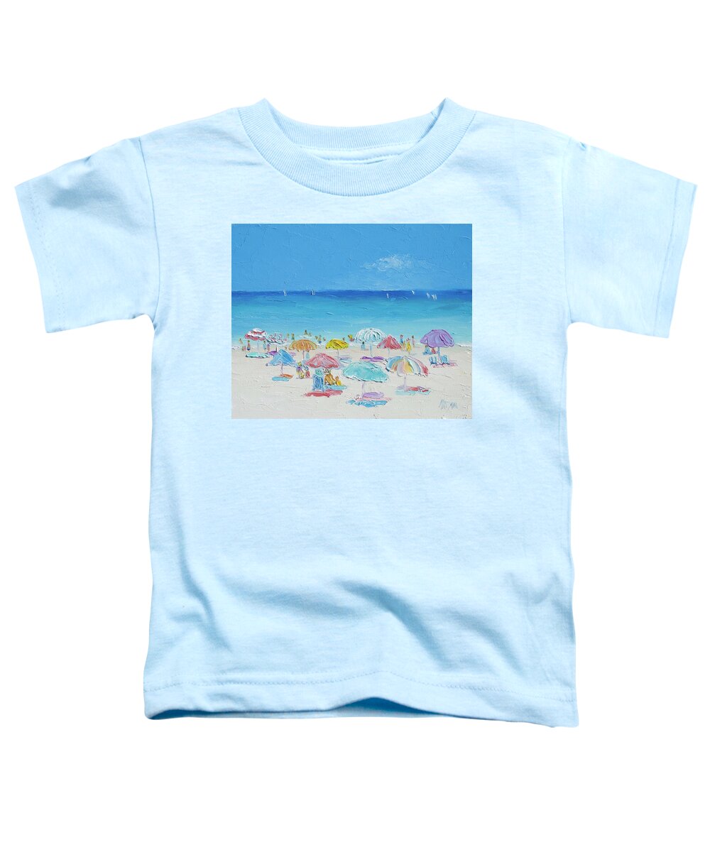 Beach Toddler T-Shirt featuring the painting Beach Painting - Summer Paradise by Jan Matson