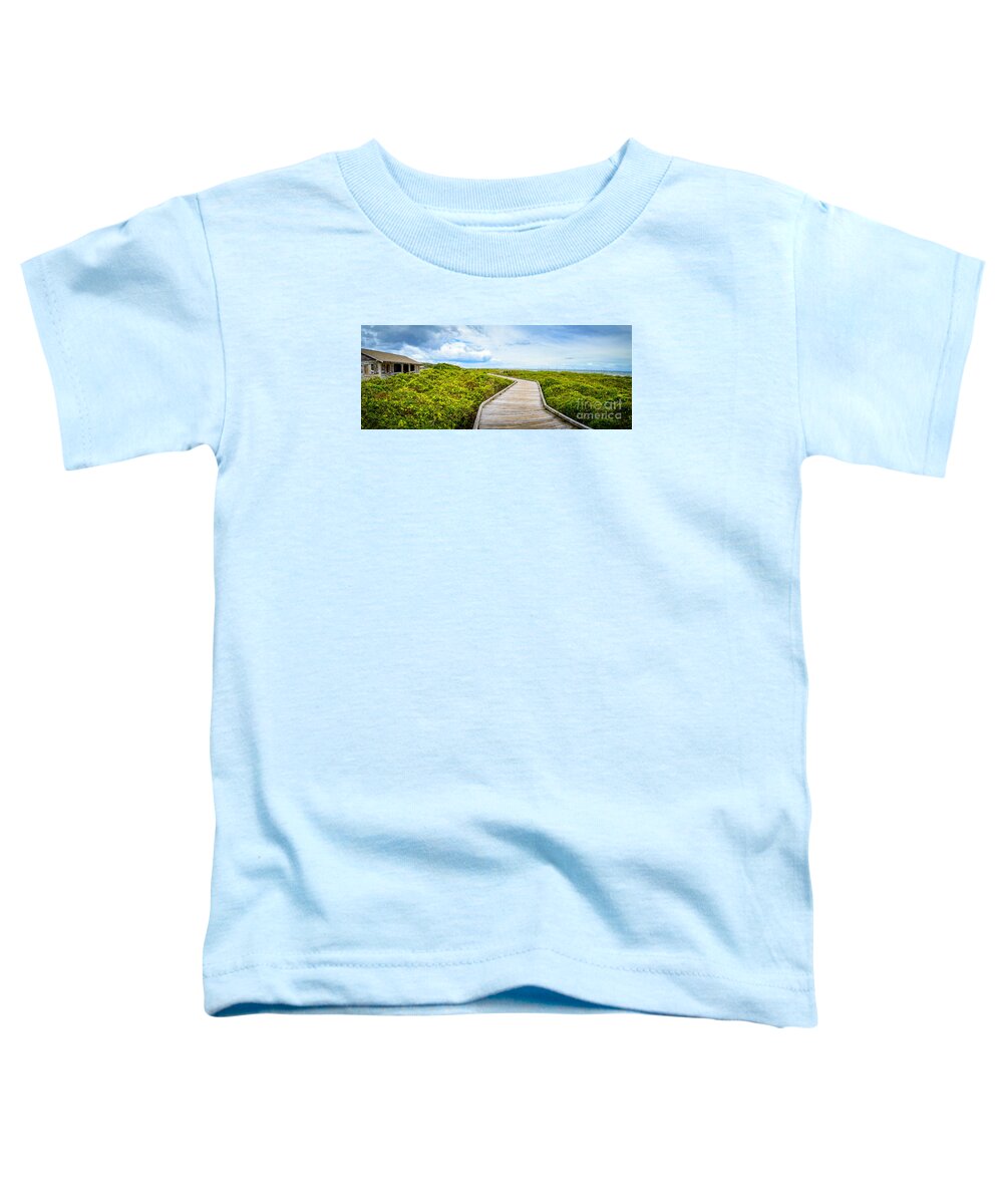 Beach Toddler T-Shirt featuring the photograph Beach Picnic Shelter Boardwalk by David Smith
