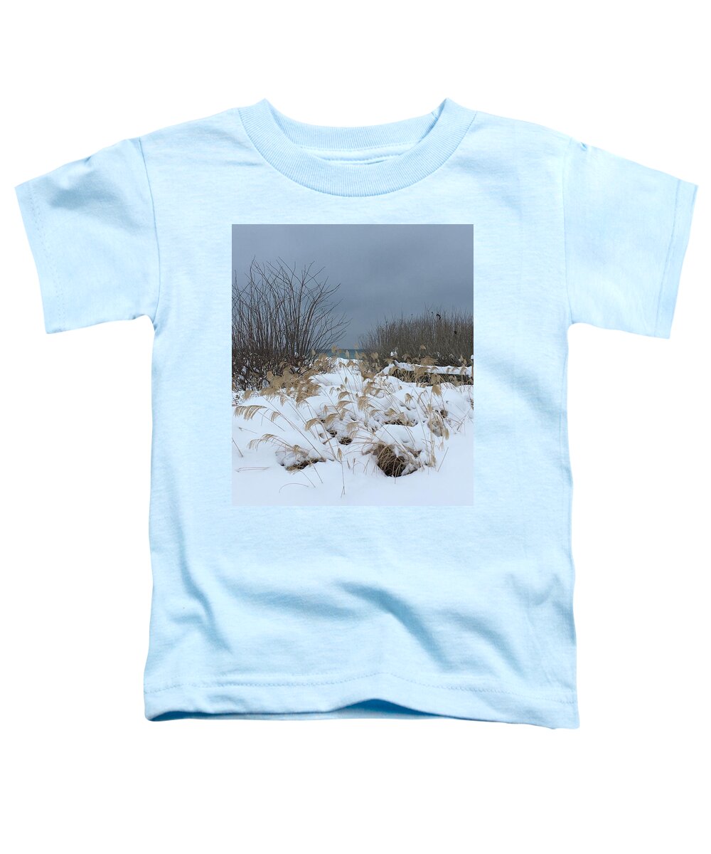Snow Toddler T-Shirt featuring the photograph Beachgrass by Deb Kimmett