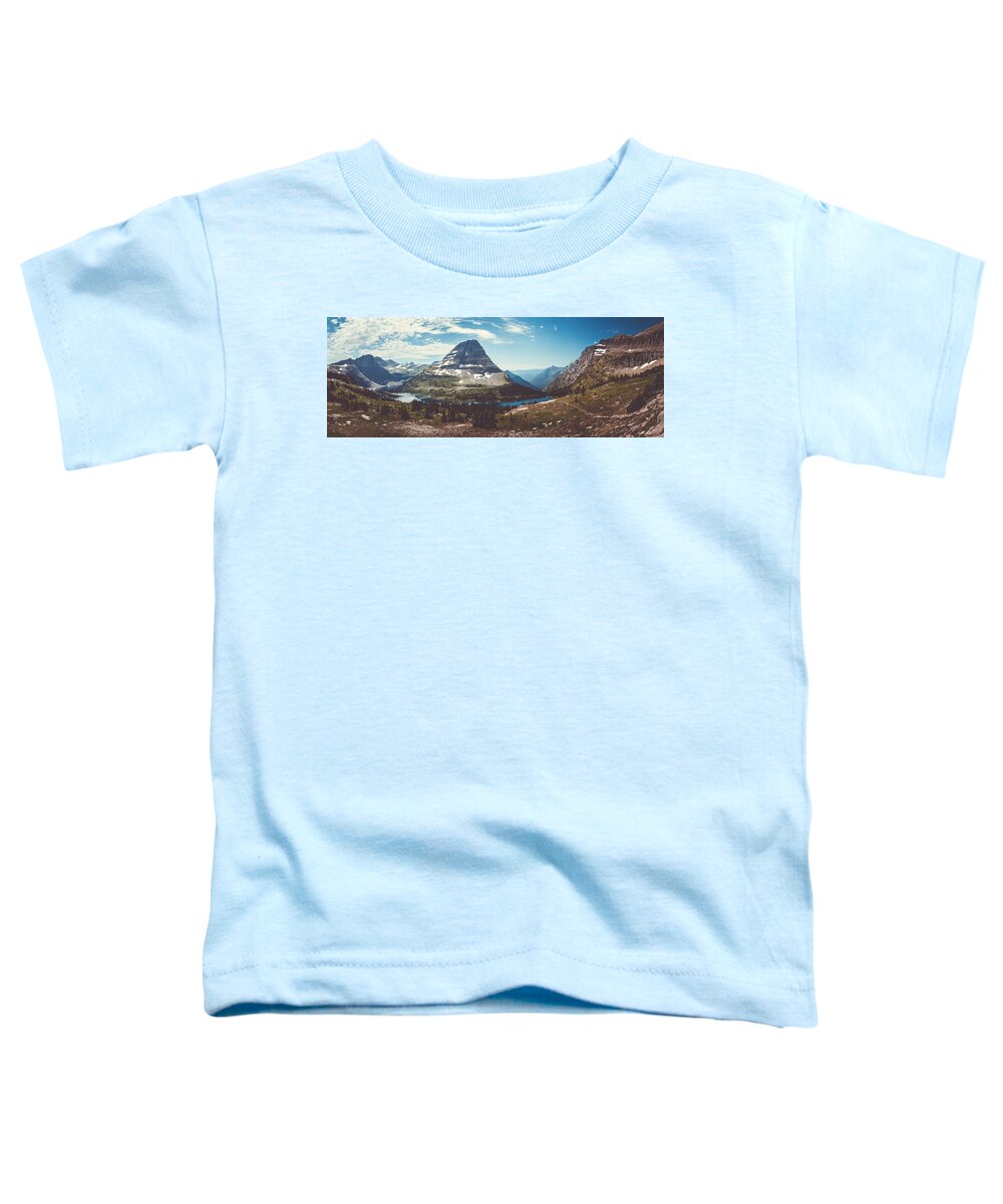 Clements Mountain Toddler T-Shirt featuring the photograph Bearhat Mountain over Hidden Lake, MT by Mati Krimerman