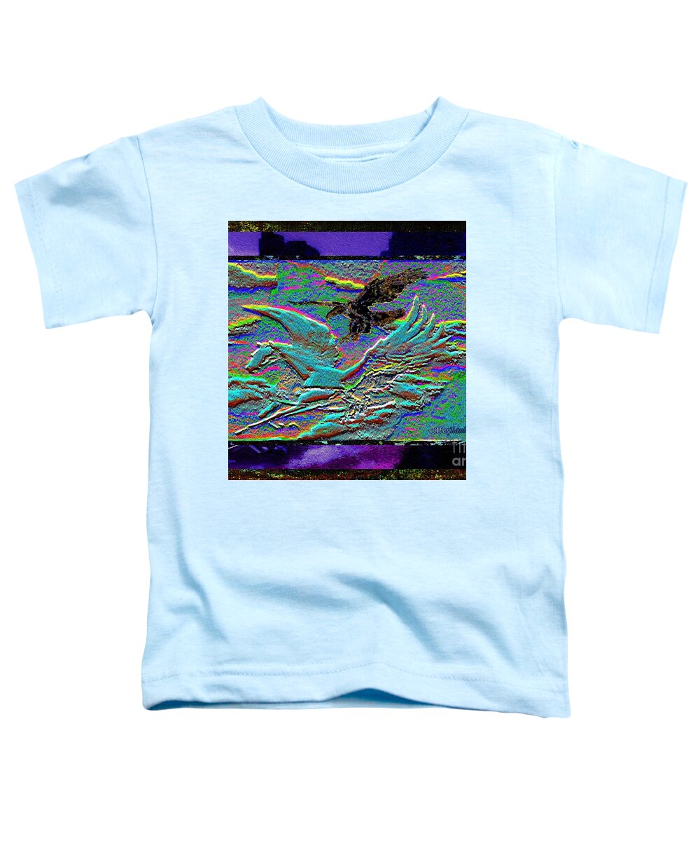 Chromatic Poetics Toddler T-Shirt featuring the mixed media Beautiful Flight of Pegasus and the Eagles 2018 by Aberjhani