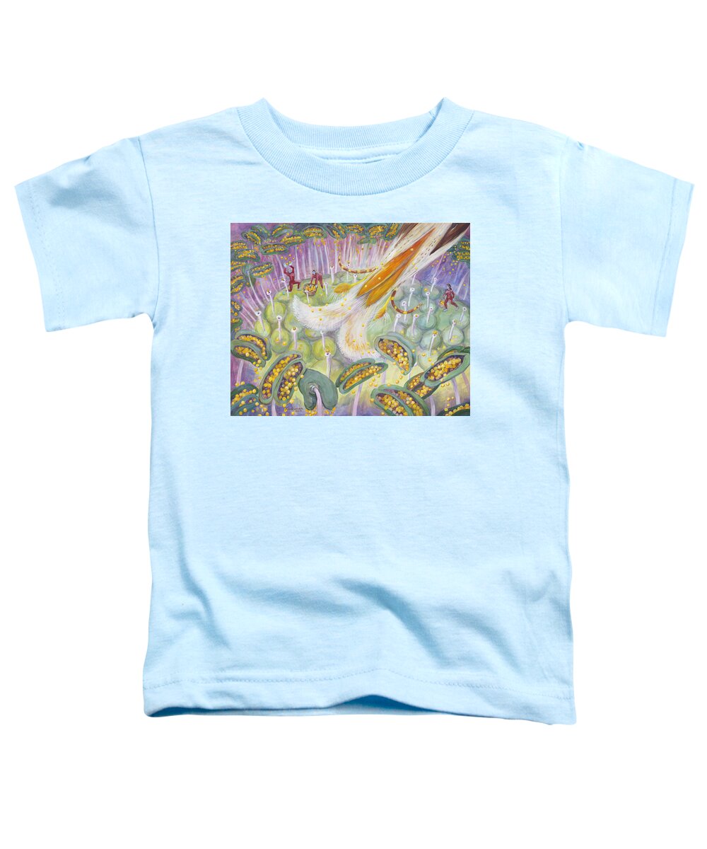 Pollen Toddler T-Shirt featuring the painting Bee's Tongue by Shoshanah Dubiner