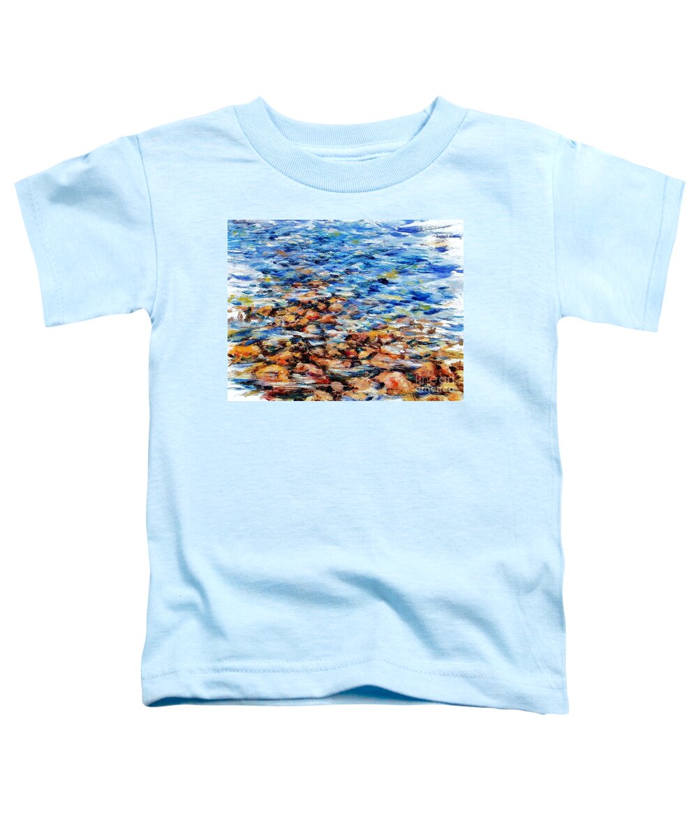 Rocks Toddler T-Shirt featuring the painting Beneath the waves by K M Pawelec