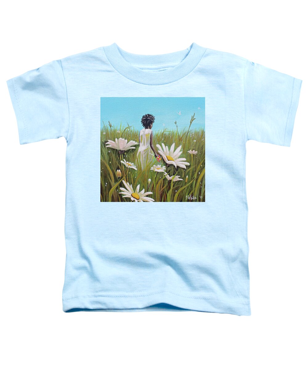 African American Toddler T-Shirt featuring the painting Blossoming Flower by Jerome White