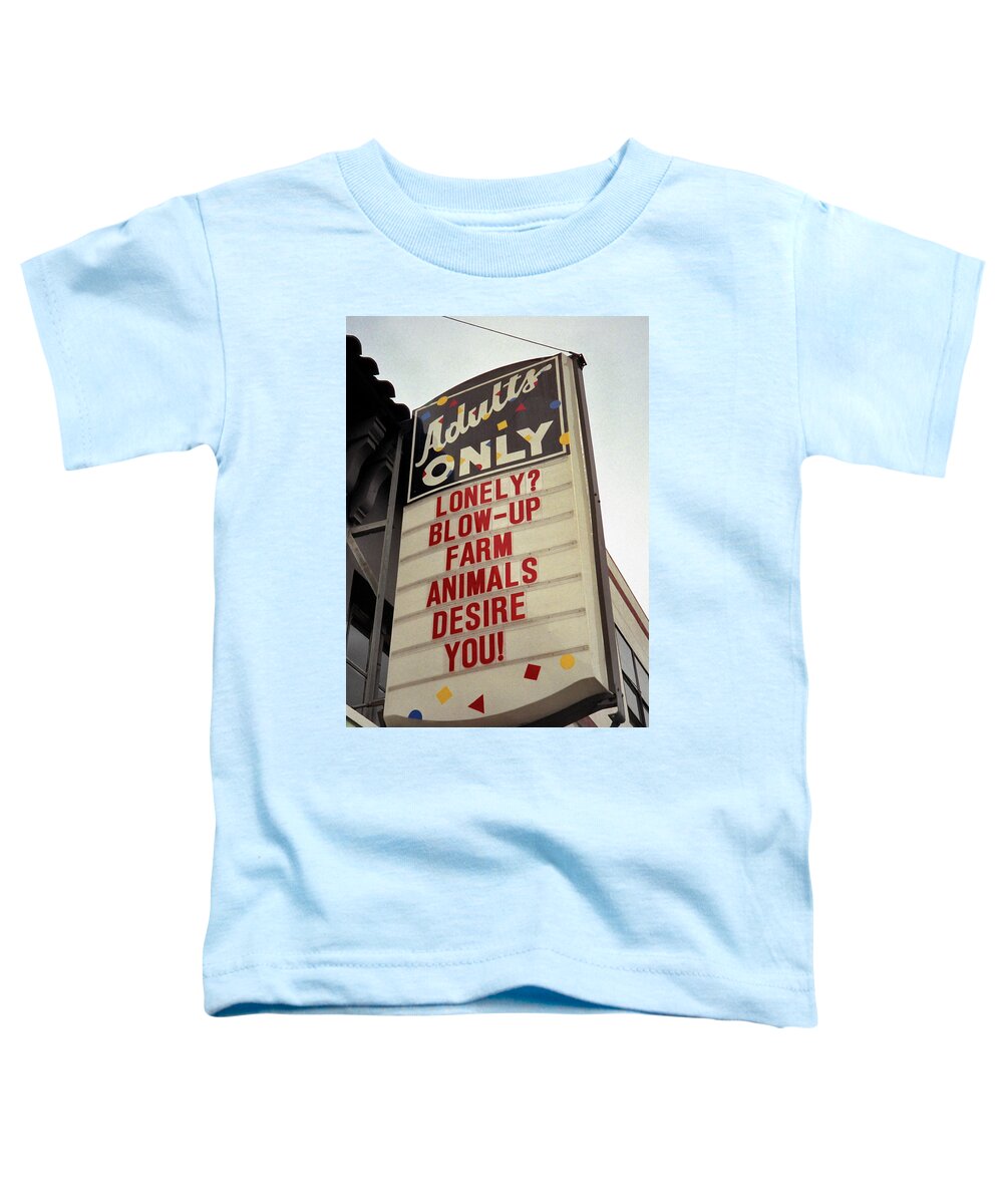 Color Toddler T-Shirt featuring the photograph Blowup Farm Animals Sign by Frank DiMarco