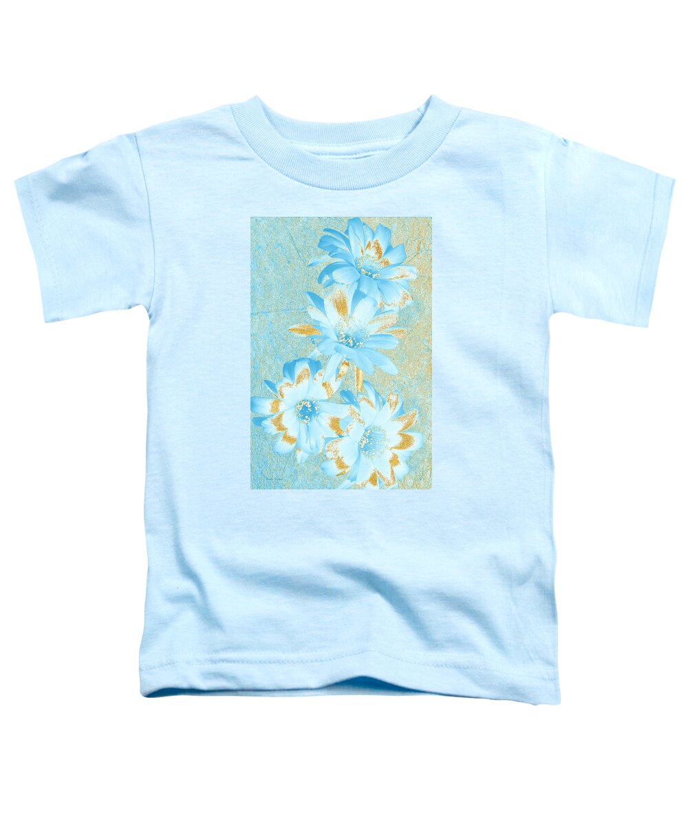 Flower Toddler T-Shirt featuring the photograph Blue And Gold Flowers by Phyllis Denton