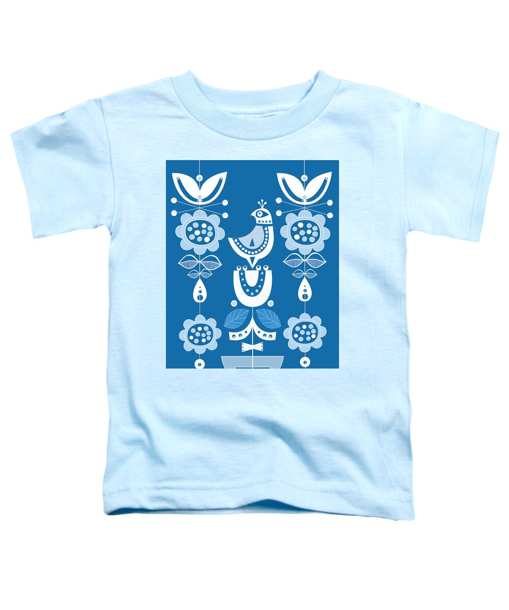 Soul Toddler T-Shirt featuring the painting Blue Birds In Scandinavia by Little Bunny Sunshine