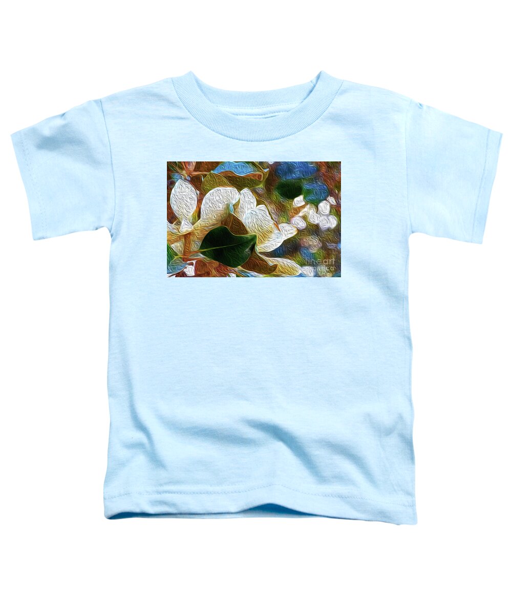 Floral Toddler T-Shirt featuring the painting Blue Magnolia by Francelle Theriot