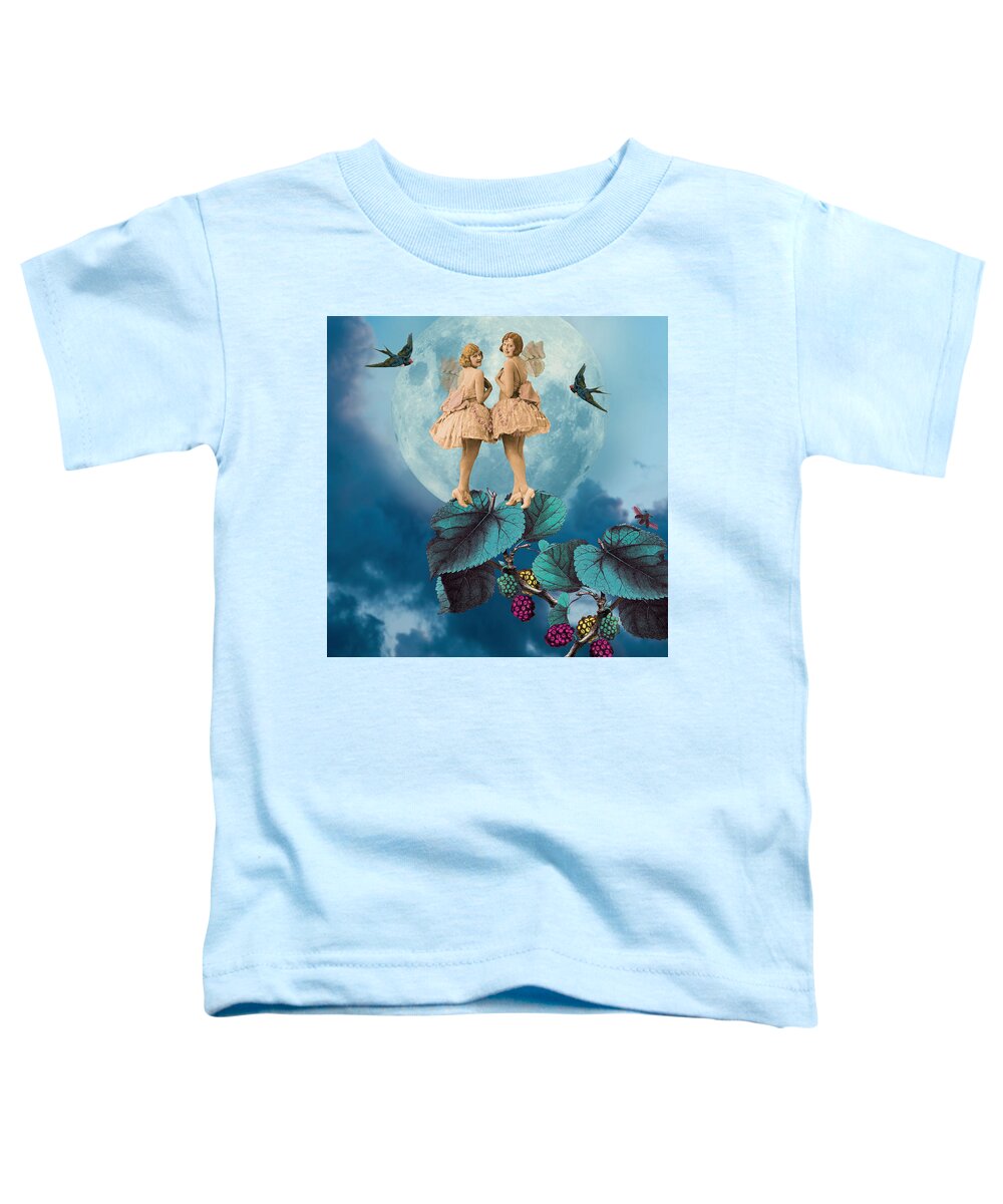 Bird Toddler T-Shirt featuring the digital art Blue Moon by Olga Snell