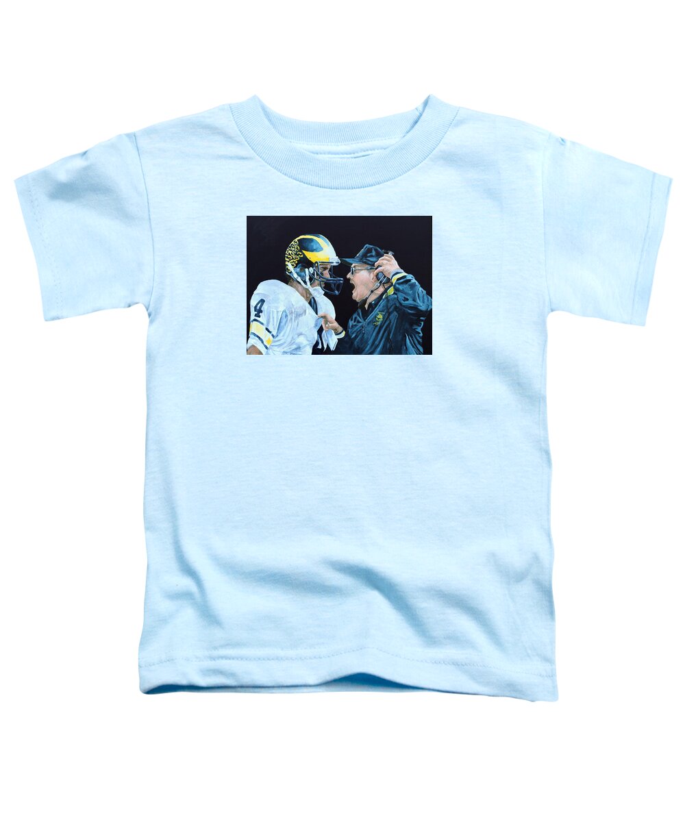 Michigan Toddler T-Shirt featuring the painting BO Knows by Travis Day